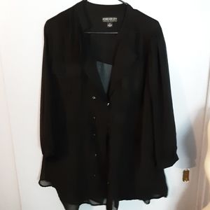 Sheer button up blouse
